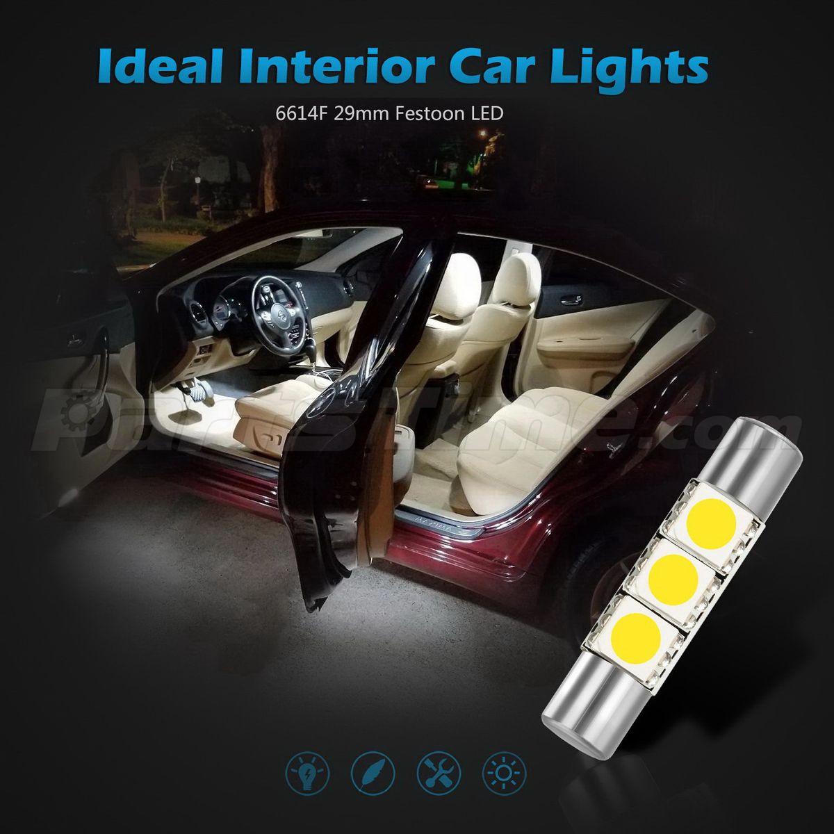 4x New Xenon White 3 SMD 6641 Fuse LED Visor Vanity Mirror Lights 12V Car Bulbs eBay