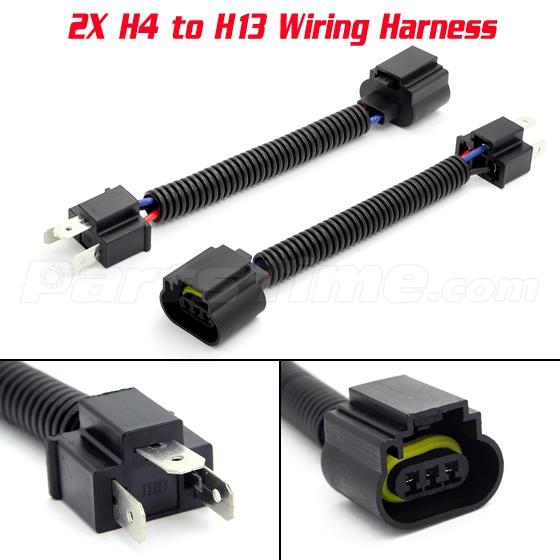 2 9003 H4 Male to H13 9008 Female Socket Converter Cable Pigtail
