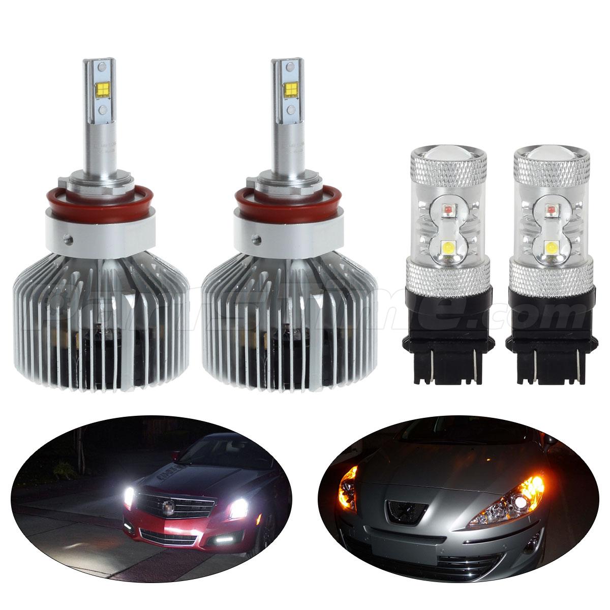 H8 H11 Philips Xenon White Headlamps Low Beam + 3157 Cree 60W