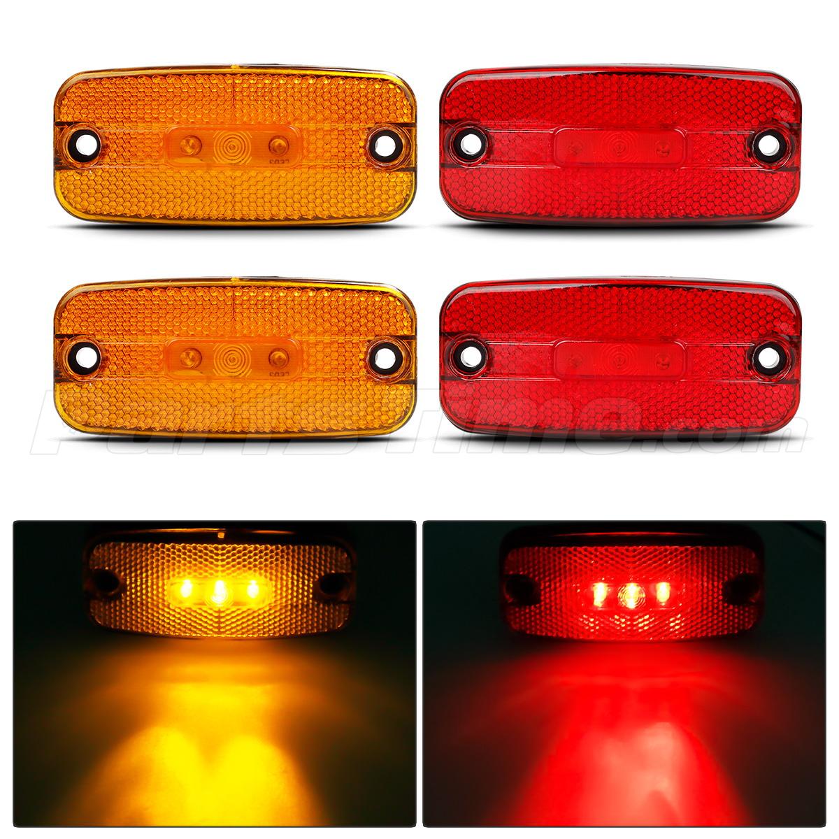 4x Amber Red 3led 4.3