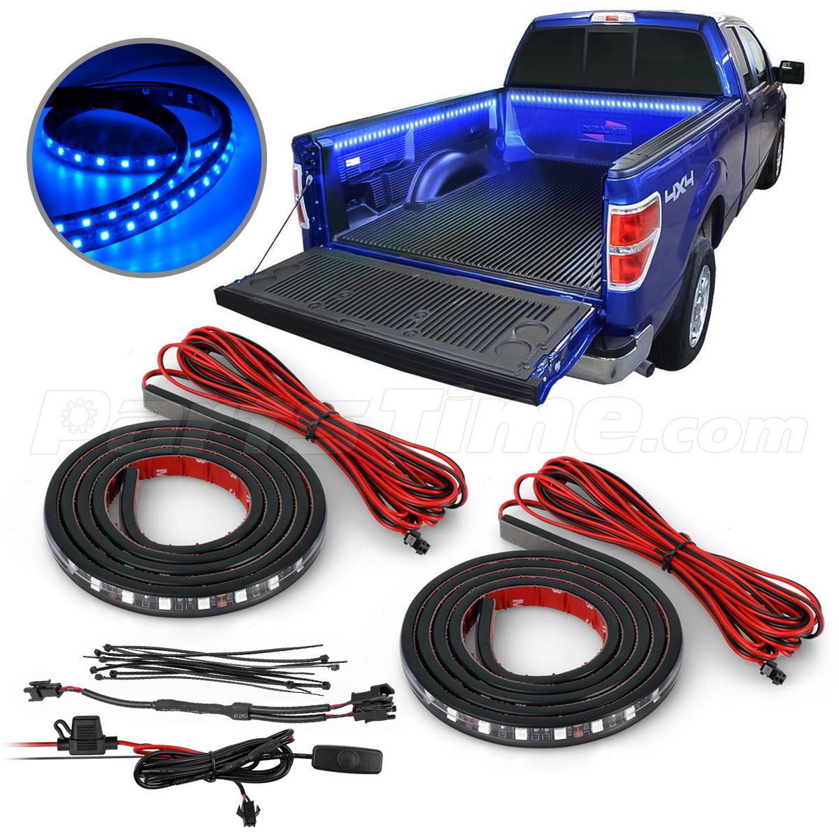 Pair 90LED Blue Waterproof Truck/Cargo Bed Lighting Light Kit Pickup