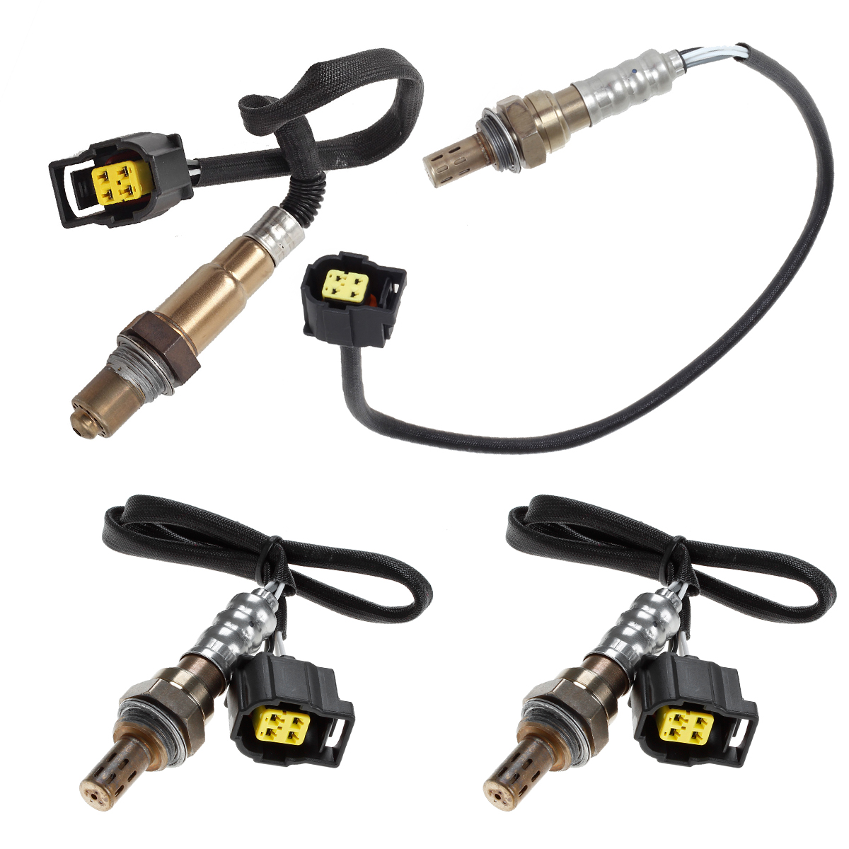 4pcs Oxygen O2 Sensor 1, 2 Up+Downstream For 08 09 Jeep Wrangler 3.8L